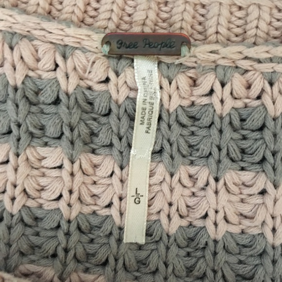 Free People Pink and Grey Chunk Sweater - Picture 6 of 6
